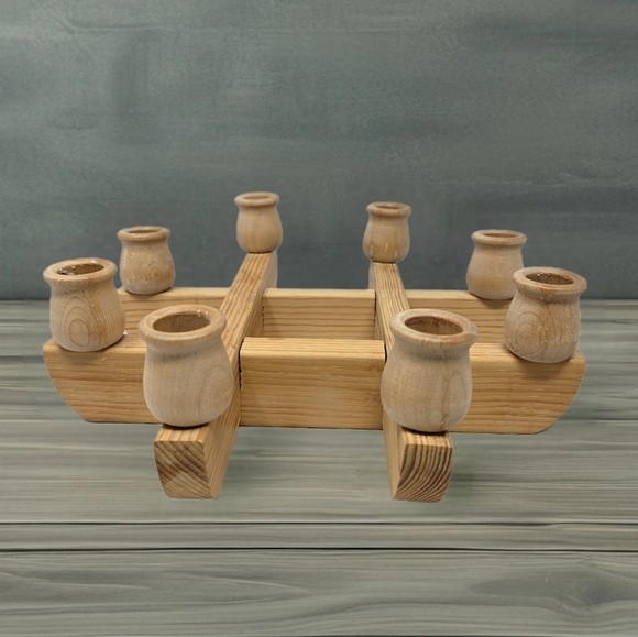 60's Danish Modern Scandinavian Handmade Light Wood 8 Candle Holder Modular - Picture 1 of 10